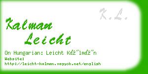 kalman leicht business card